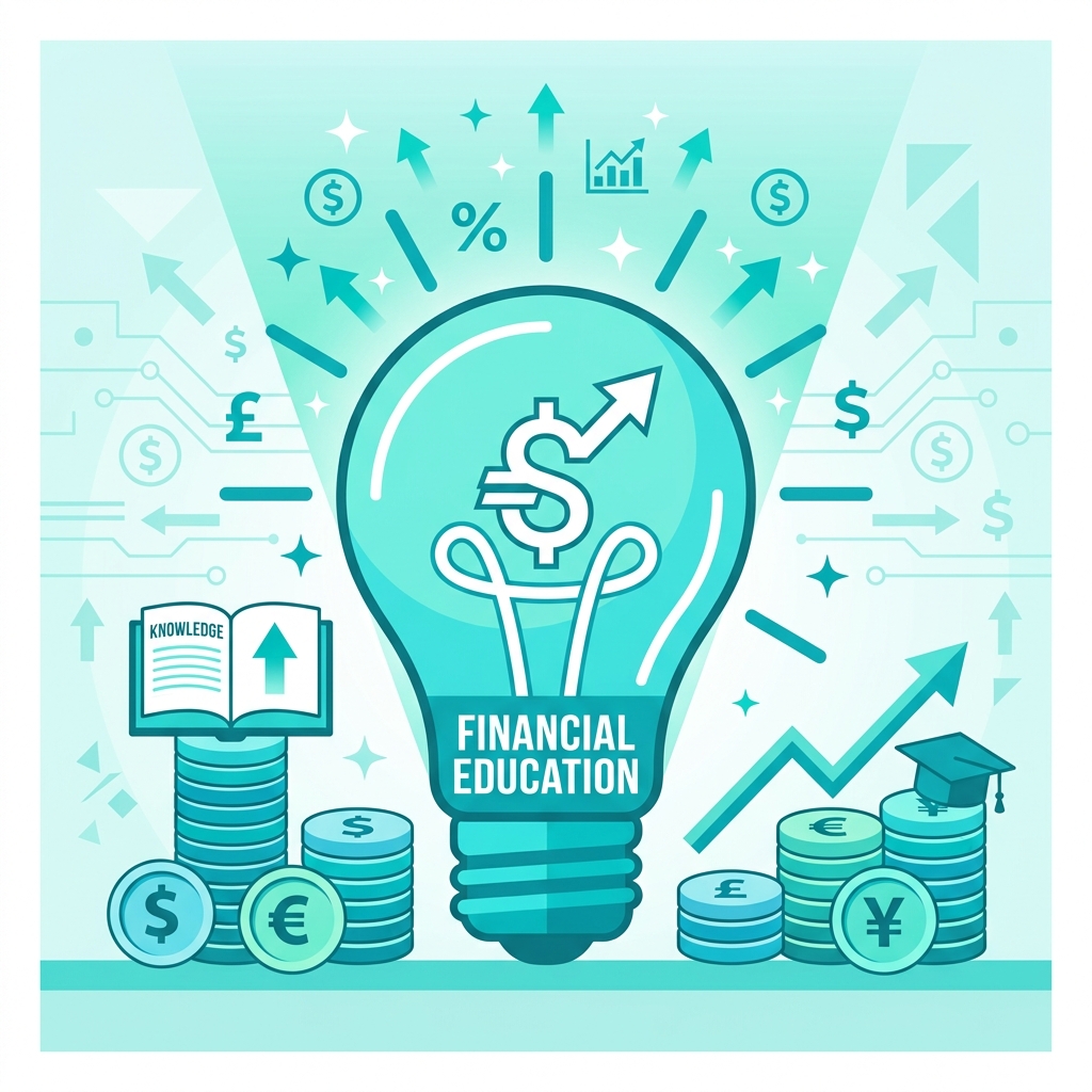 Illustration about financial education